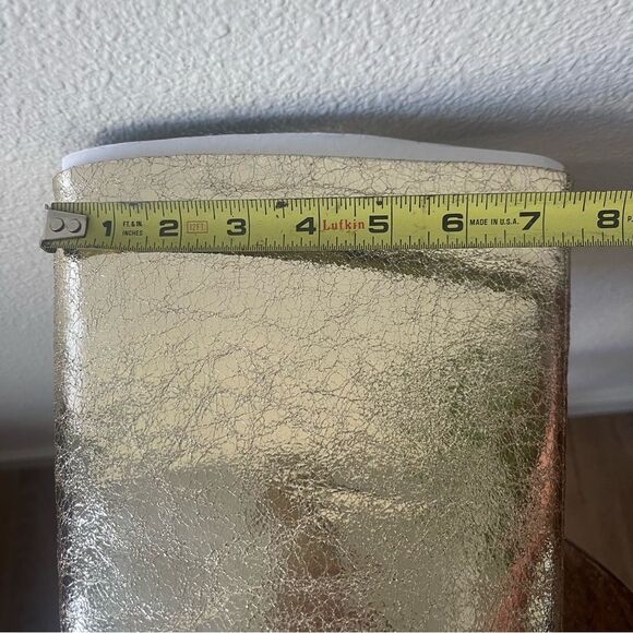 Worthington 9.5 Metallic Gold Knee High Boots Stiletto Glam Party Statement - Picture 14 of 15